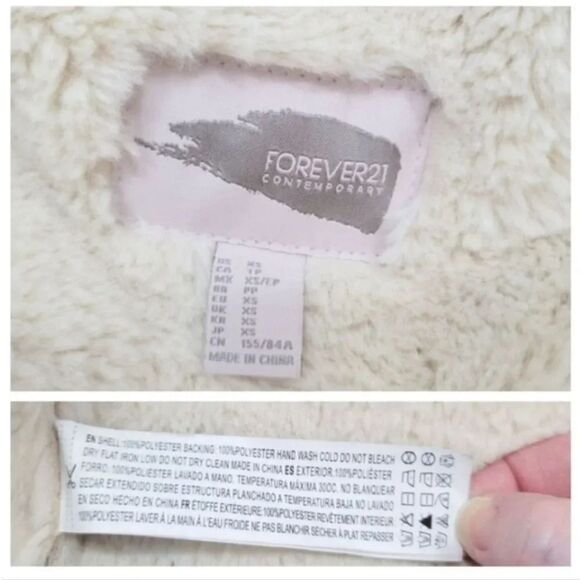 NEW Forever 21 Faux Suede and Fur Lined Aviator Flight Jacket in Camel Size XS - Picture 13 of 14